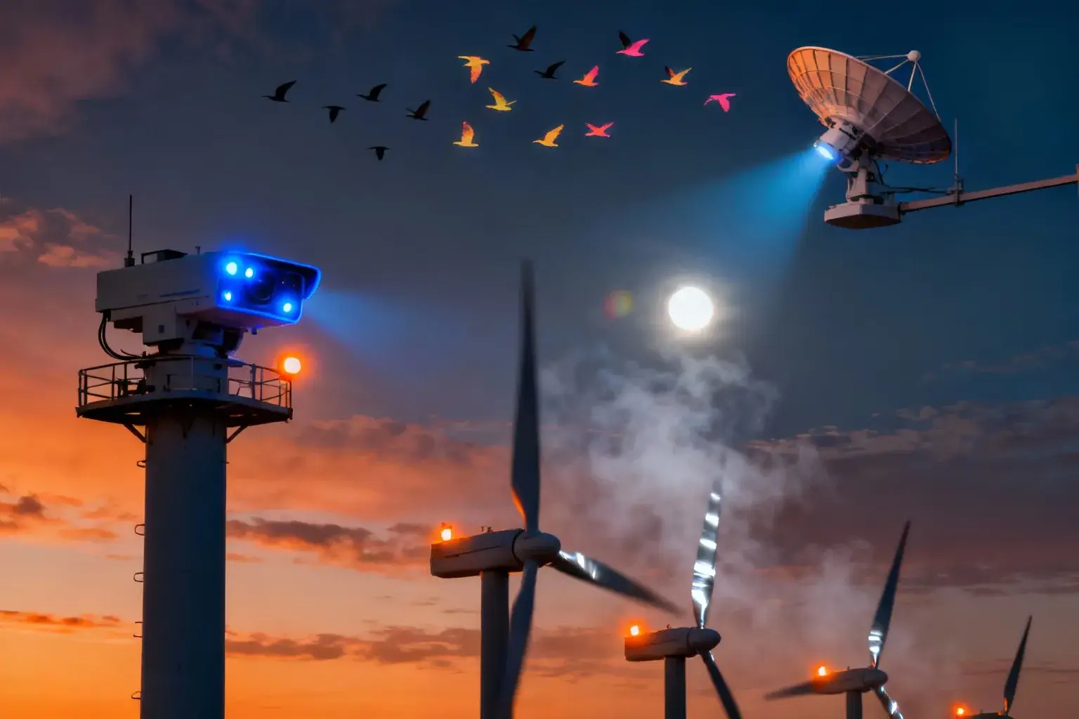 Le seul système qui sauve les oiseaux migrateurs des éoliennes en 3 secondes