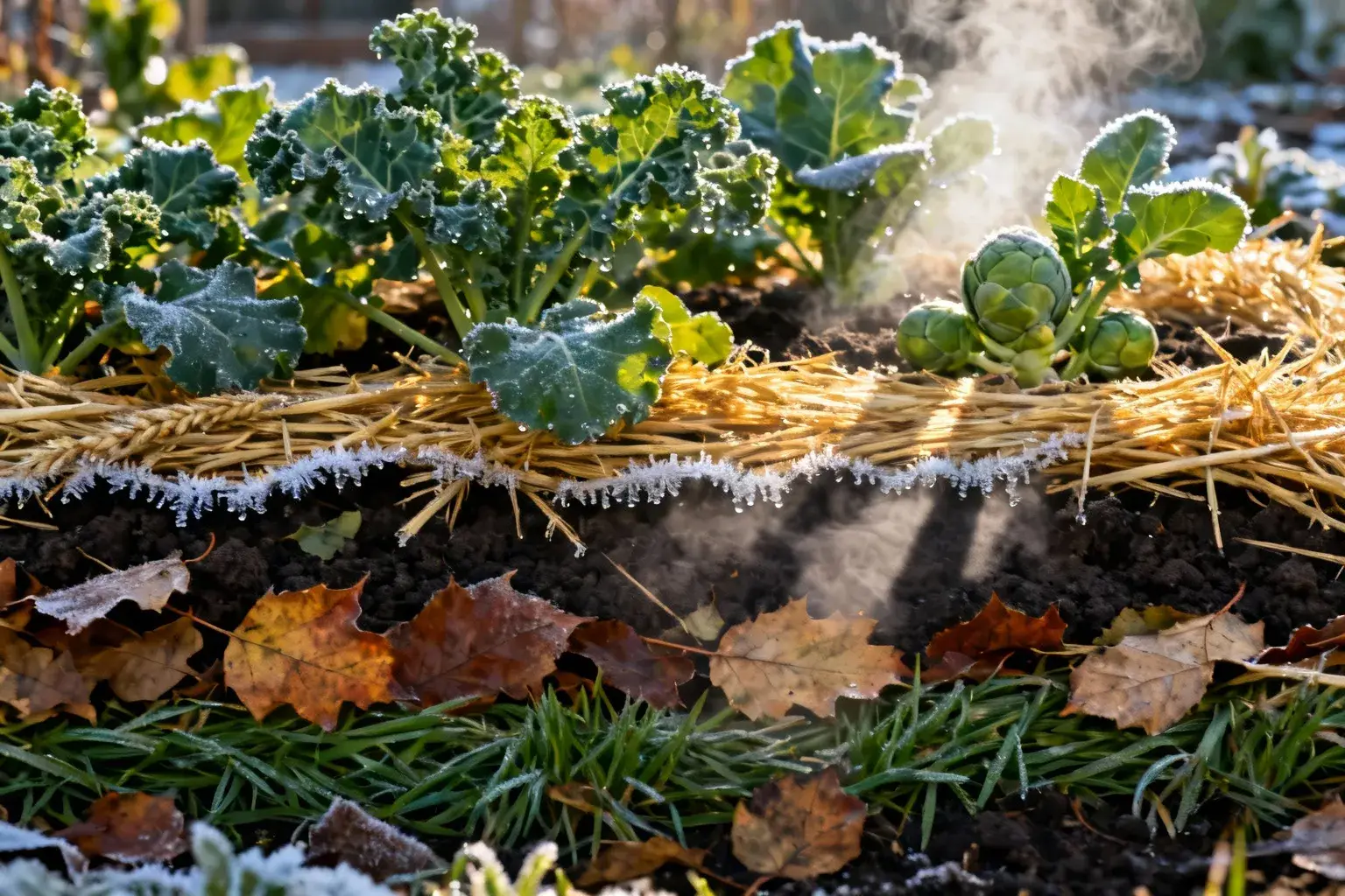 Cette technique de paillage garde votre jardin vert même à -5°C cet hiver