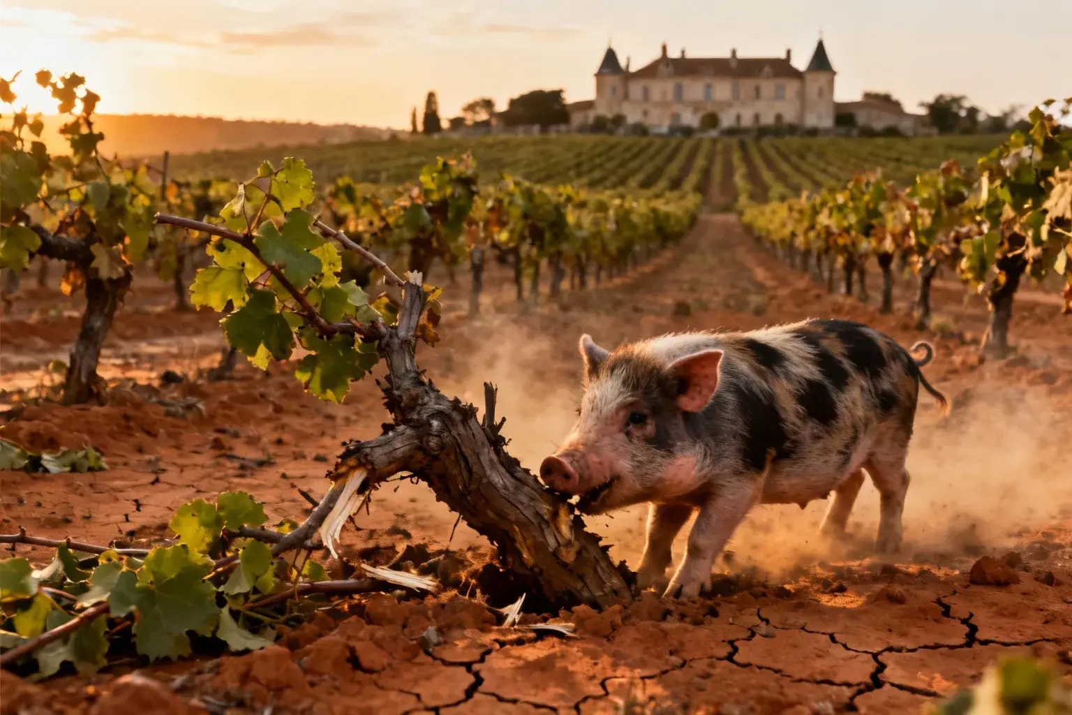 Ces cochons censés aider les vignes détruisent les récoltes après l’été record
